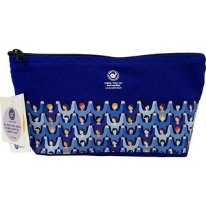 Çağdaş Yaşamı Destekleme Derneği Türkiye Çağdaş Yaşamı Destekleme Vakfı Kalem Kutu Çydd El Ele Kanvas Fermuarlı 22 X11 cm Saks Mavi