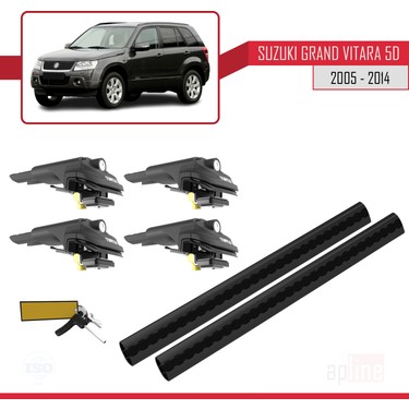 TURTLE Dachträger Air1 Für Suzuki Grand Vitara (JT) 2005–2014 – Grau, Bis 75 Kg Belastung, TÜV-geprüft