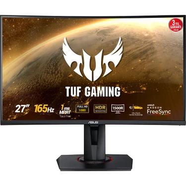 ASUS TUF Gaming VG27VQ 27 inç 165Hz 1ms Full HD FreeSync Curved Gaming