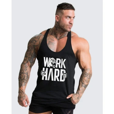 Ghedto Work Hard Gorilla Gym Fitness Tank Top Sporcu Atleti