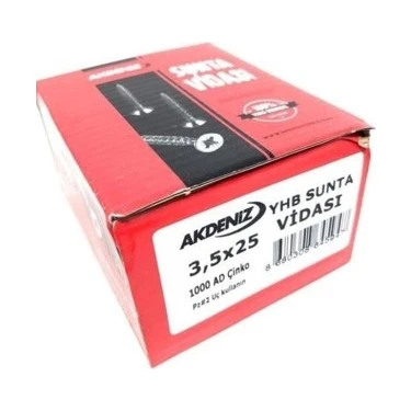 Akdeniz Sunta Vidası 3,5X25-SUNTA Vidası-2,5 cm VİDA-500
