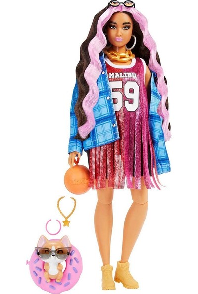 Amazeus HDJ46 Barbie Extra - Ekose Ceketli Bebek