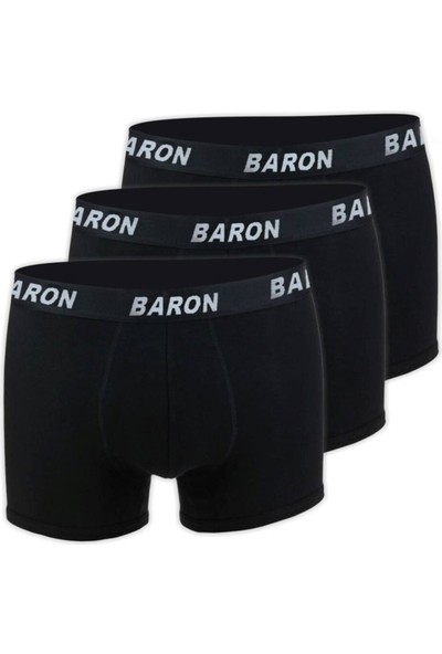 Baron Erkek Düz Penye Likralı Boxer 4'lü Set