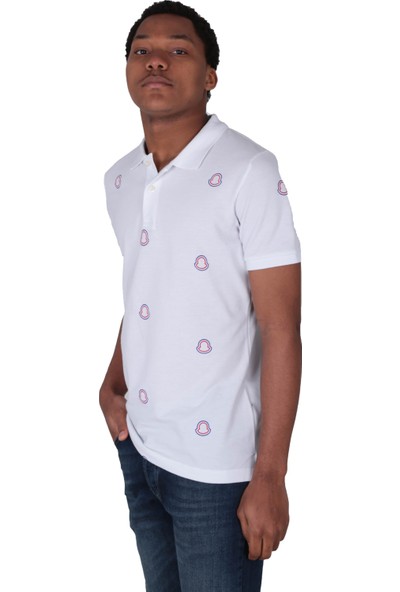 Moncler Polo Yaka T-Shirt - Beyaz