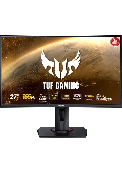 ASUS TUF Gaming VG27VQ 27 inç 165Hz 1ms Full HD FreeSync Curved Gaming Monitör