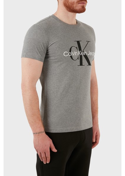 Erkek Core Monogram Slim Gri T-Shirt modelleri