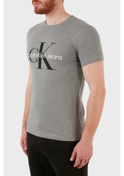 Erkek Core Monogram Slim Gri T-Shirt fiyatları