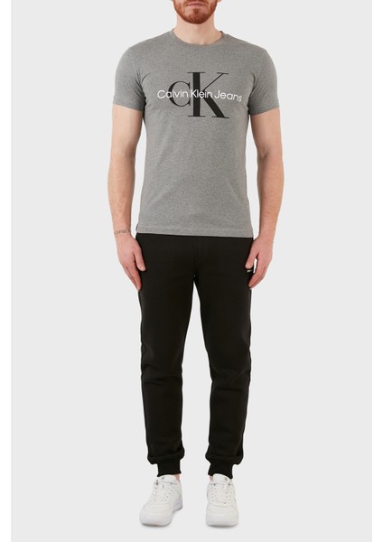 Erkek Core Monogram Slim Gri T-Shirt fırsatları
