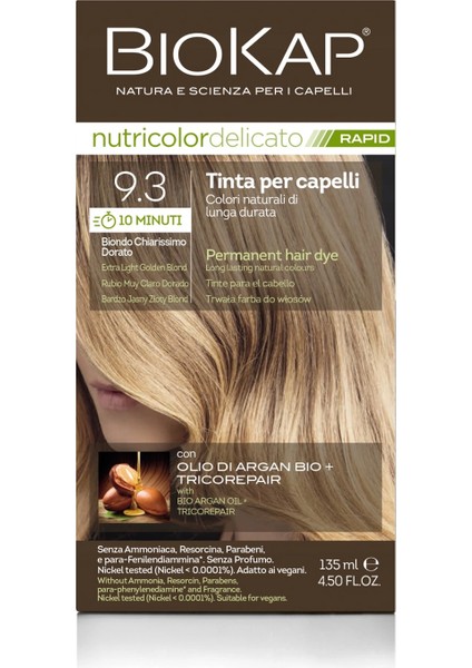 Biotak 9.3 Nutricolor Delicato Rapid Saç Boyası 135 ml