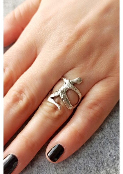 Antik Gümüş Kaplama Insan Şekilli Kadın Yüzük fiyatları