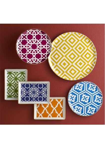 Morocco Kahvaltı Tabağı Desen4 Sarı 18X13CM