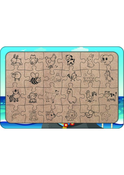 Tatil Treni 24 Parça Ahşap Çocuk Puzzle Yapboz
