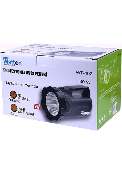 Profesyonel Avcı Feneri 30 W Gücünde WT-402