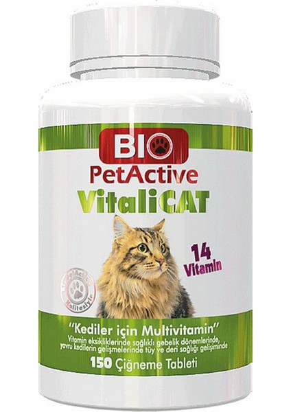 Vitalicat Kedi Vitamini 150 Tablet-Zoo