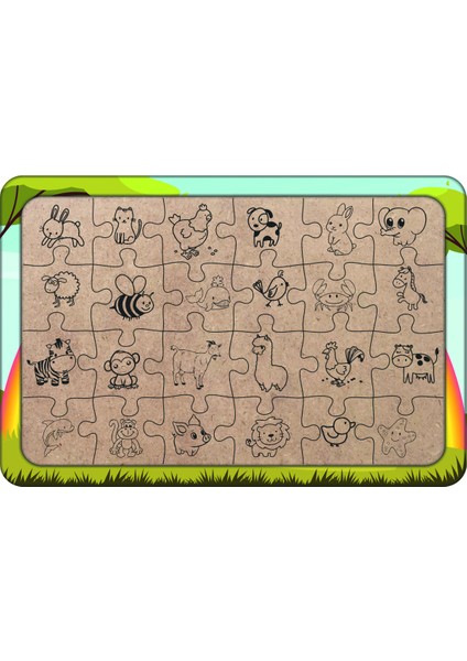Unicorn 24 Parça Ahşap Çocuk Puzzle Yapboz Model 10