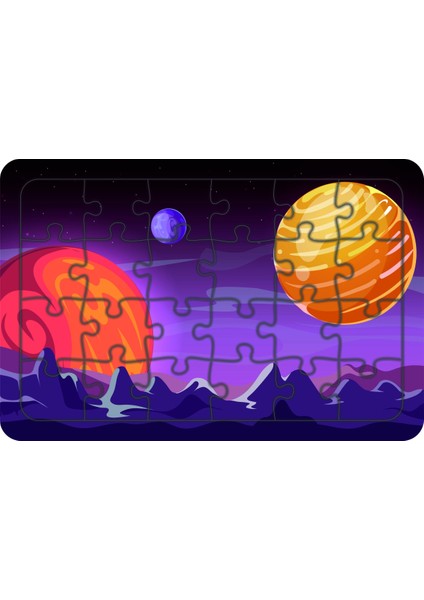 Uzay 24 Parça Ahşap Çocuk Puzzle Yapboz Model 3