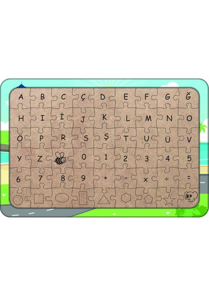 Ailemiz Tatilde 54 Parça Ahşap Çocuk Puzzle Yapboz