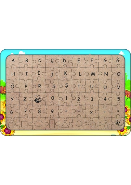 Ayçiçeği Bahçesi 54 Parça Ahşap Çocuk Puzzle Yapboz