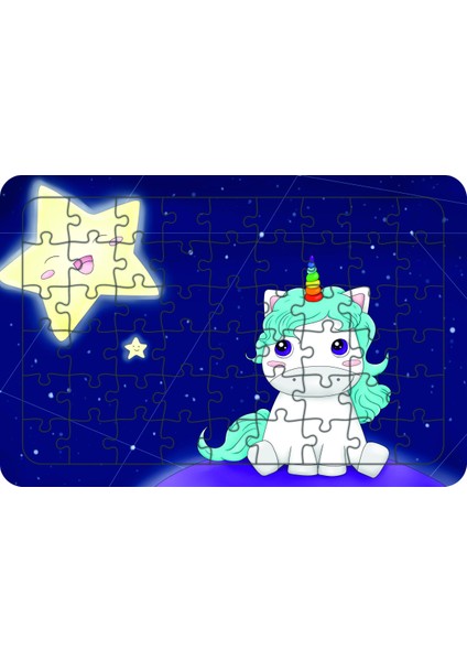 Bebek Unicorn 54 Parça Ahşap Çocuk Puzzle Yapboz