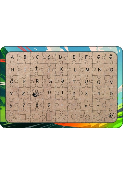 Bisikletli Çocuk 54 Parça Ahşap Çocuk Puzzle Yapboz