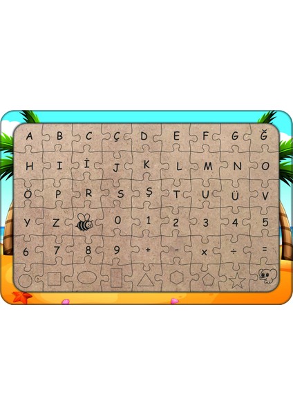 Bisikletli Çocuk Model2 54 Parça Ahşap Çocuk Puzzle Yapboz