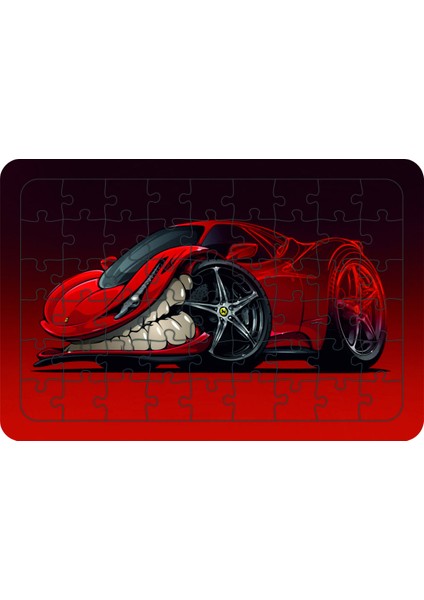 Canavar Araba 54 Parça Ahşap Çocuk Puzzle Yapboz Model2
