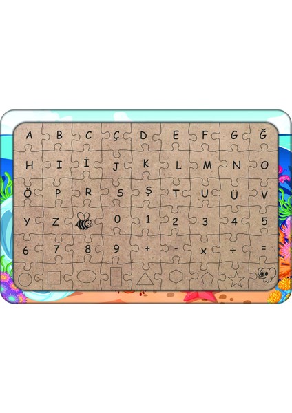 Deniz Kızı 54 Parça Ahşap Çocuk Puzzle Yapboz Model 2