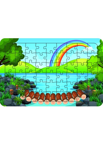 Gökkuşağı 54 Parça Ahşap Çocuk Puzzle Yapboz Model2