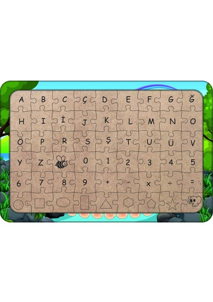 Gökkuşağı 54 Parça Ahşap Çocuk Puzzle Yapboz Model2