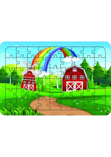 Gökkuşağı 54 Parça Ahşap Çocuk Puzzle Yapboz Model3