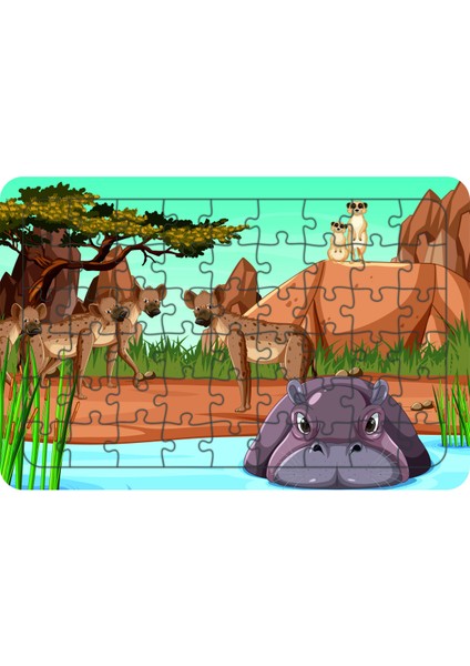 Hayvanlar 54 Parça Ahşap Çocuk Puzzle Yapboz Model 7