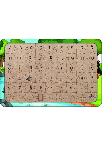 Hayvanlar 54 Parça Ahşap Çocuk Puzzle Yapboz Model 15
