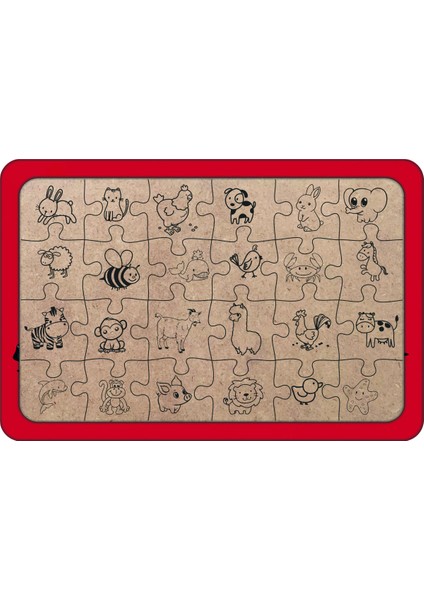Canavar Araba 24 Parça Ahşap Çocuk Puzzle Yapboz