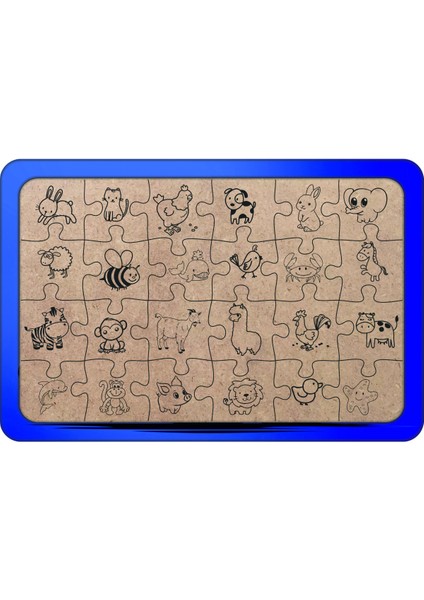 Canavar Araba 24 Parça Ahşap Çocuk Puzzle Yapboz Model3
