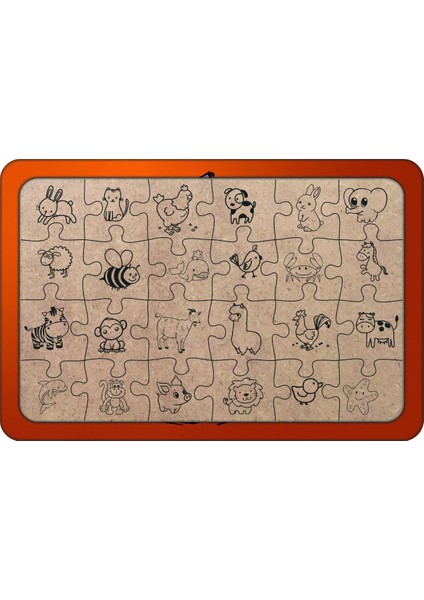 Canavar Kamyon 24 Parça Ahşap Çocuk Puzzle Yapboz