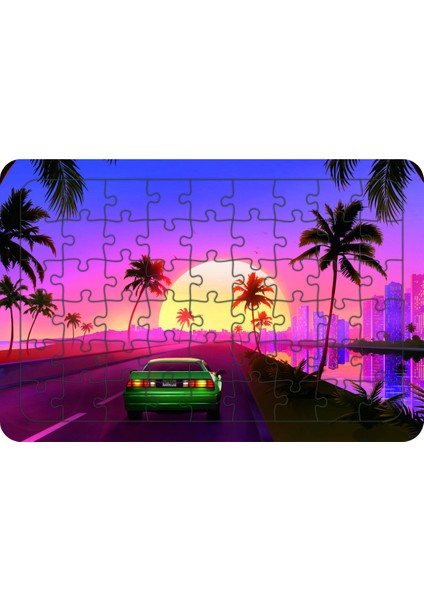 Yarış Arabası 54 Parça Ahşap Çocuk Puzzle Yapboz Model 2