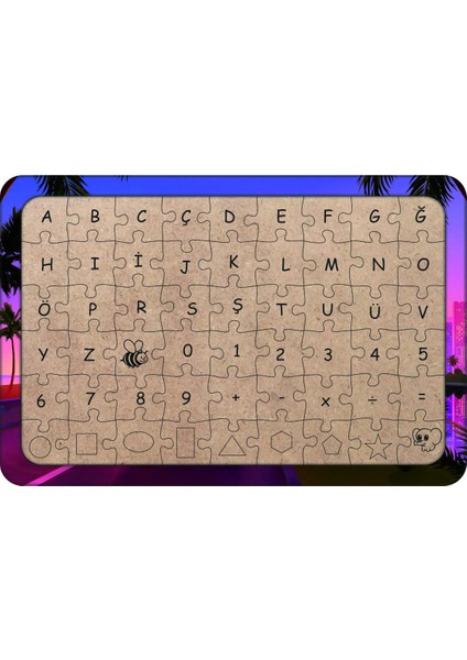 Yarış Arabası 54 Parça Ahşap Çocuk Puzzle Yapboz Model 2