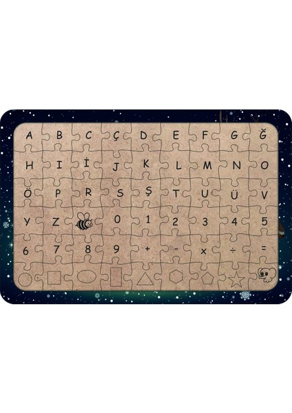 Yeni Yıl 54 Parça Ahşap Çocuk Puzzle Yapboz Model 5