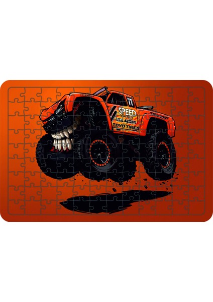 Canavar Kamyon 108 Parça Ahşap Çocuk Puzzle Yapboz