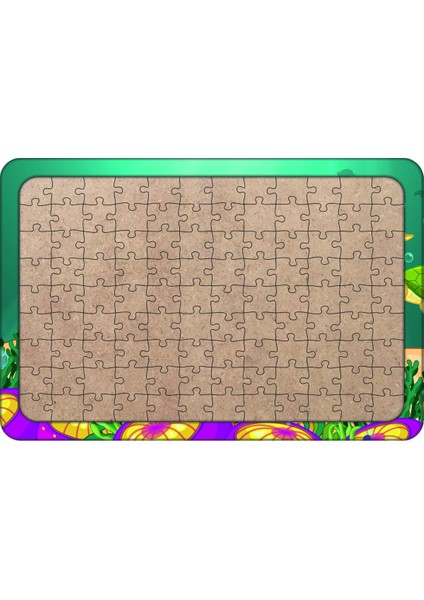 Deniz Canlıları 108 Parça Ahşap Çocuk Puzzle Yapboz Model 11