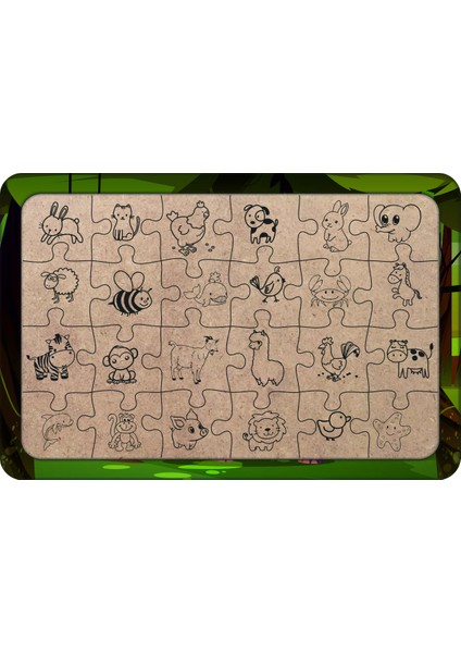 Koltuklu Fil Amca 24 Parça Ahşap Çocuk Puzzle Yapboz