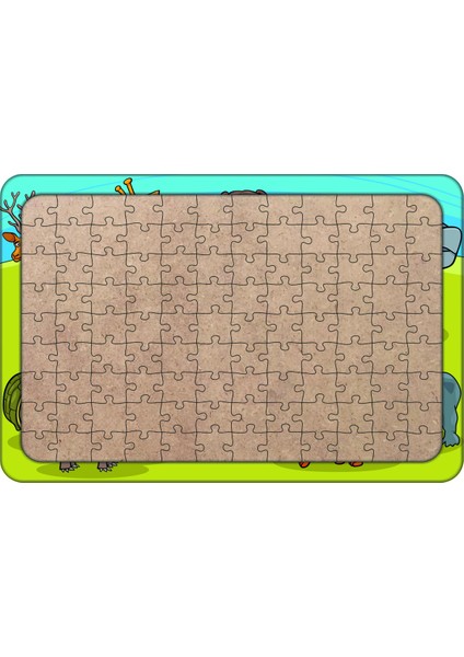 Hayvanlar 108 Parça Ahşap Çocuk Puzzle Yapboz Model 13