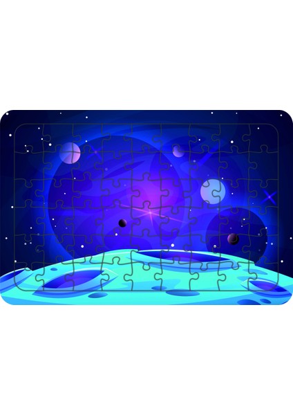 Uzay 54 Parça Ahşap Çocuk Puzzle Yapboz Model 2