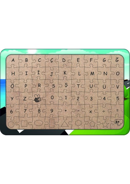 Yarış Arabası 54 Parça Ahşap Çocuk Puzzle Yapboz Model 1