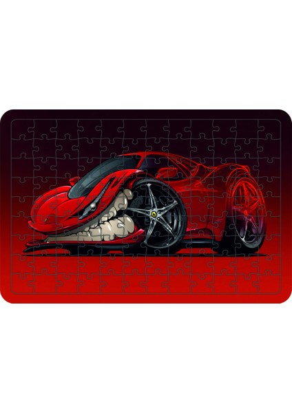 Canavar Araba 108 Parça Ahşap Çocuk Puzzle Yapboz Model2