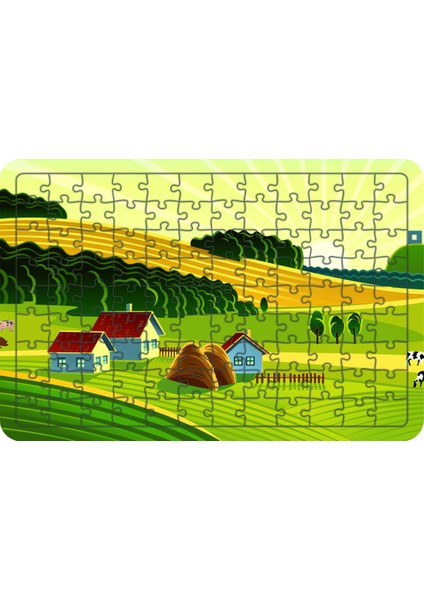 Çiftlik 108 Parça Ahşap Çocuk Puzzle Yapboz