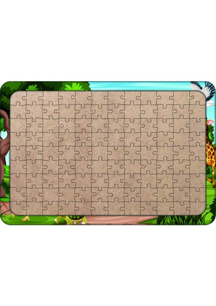 Hayvanlar 108 Parça Ahşap Çocuk Puzzle Yapboz Model 16