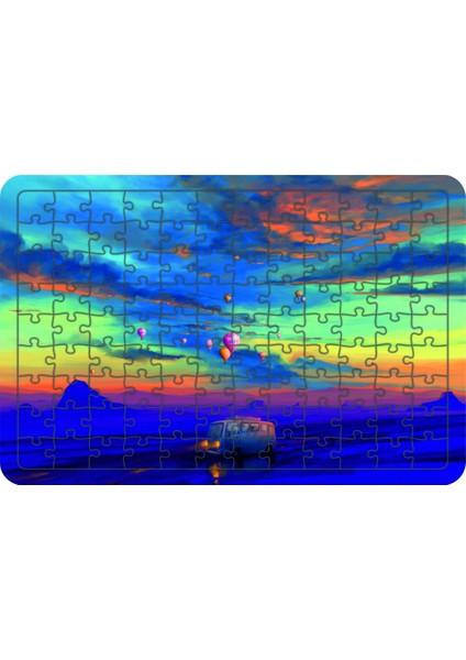 Minibüs 108 Parça Ahşap Çocuk Puzzle Yapboz