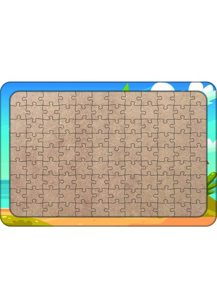 Sahil Evi 108 Parça Ahşap Çocuk Puzzle Yapboz