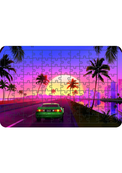 Yarış Arabası 108 Parça Ahşap Çocuk Puzzle Yapboz Model 2